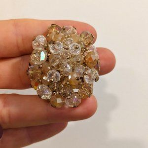 Statement ring! blush, gold & clear costume jewelry